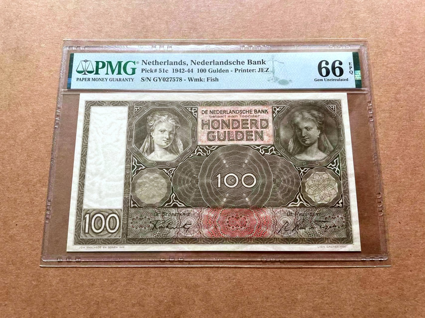 【Blue Auction】✨世界纸币精拍第428期——苍老师专场 PART1 荷兰 1942-44年100盾 经典“鬼女” PMG66EPQ 