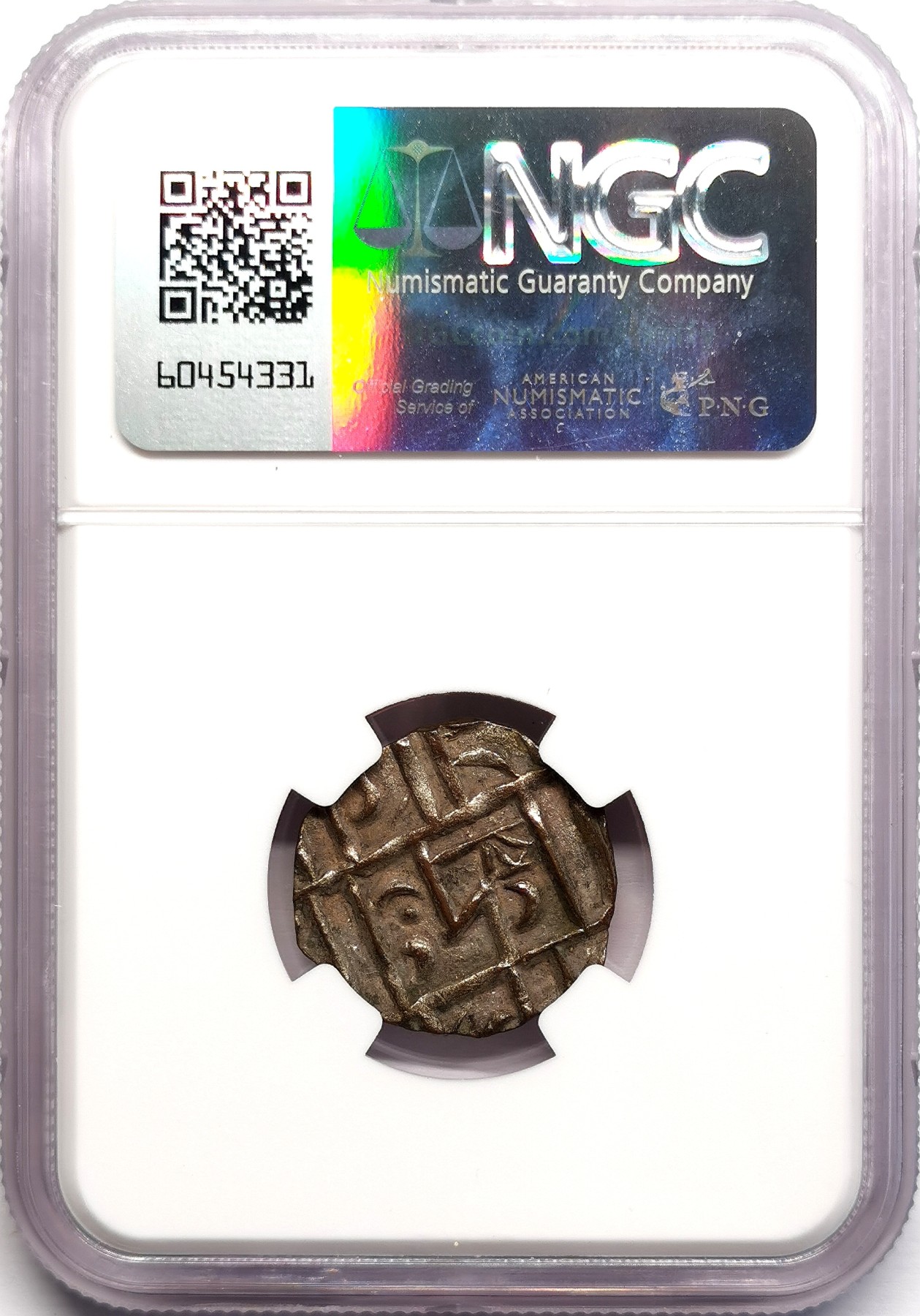 凡希社世界钱币微拍第二百六十期 1790-1840不丹铜镀银1/2卢比NGC-AU55 低银到铜之间的过渡时期