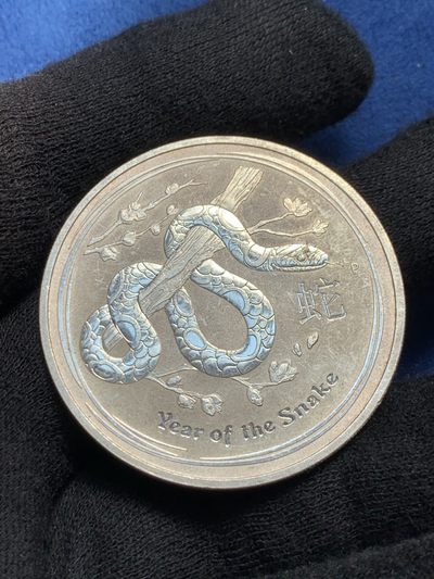 《竞宝斋》第239场-周日，周一 年终拍场 (全场包邮) 澳大利亚 2013年 蛇年银币 1盎司999银