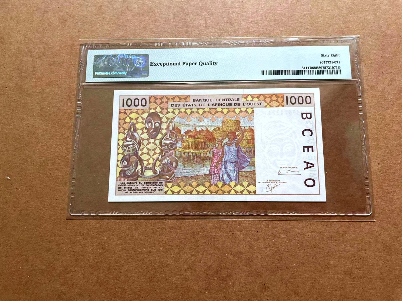 【Blue Auction】✨世界纸币精拍第428期——苍老师专场 PART1 法属西非 2001年1000法郎 PMG68EPQ 超高分