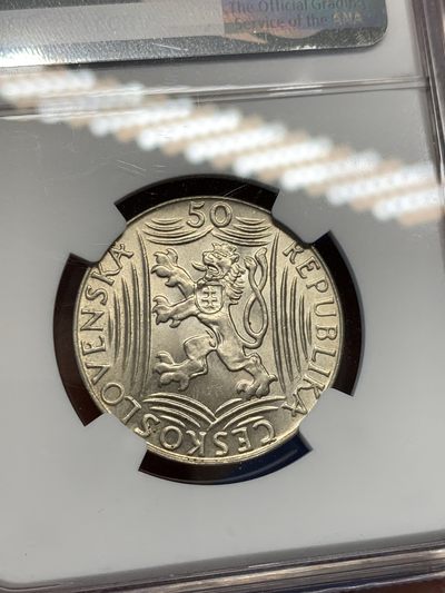 《竞宝斋》第239场-周日，周一 年终拍场 (全场包邮) NGC-MS64 捷克斯洛伐克 1949年 斯大林诞辰纪念50克朗银币