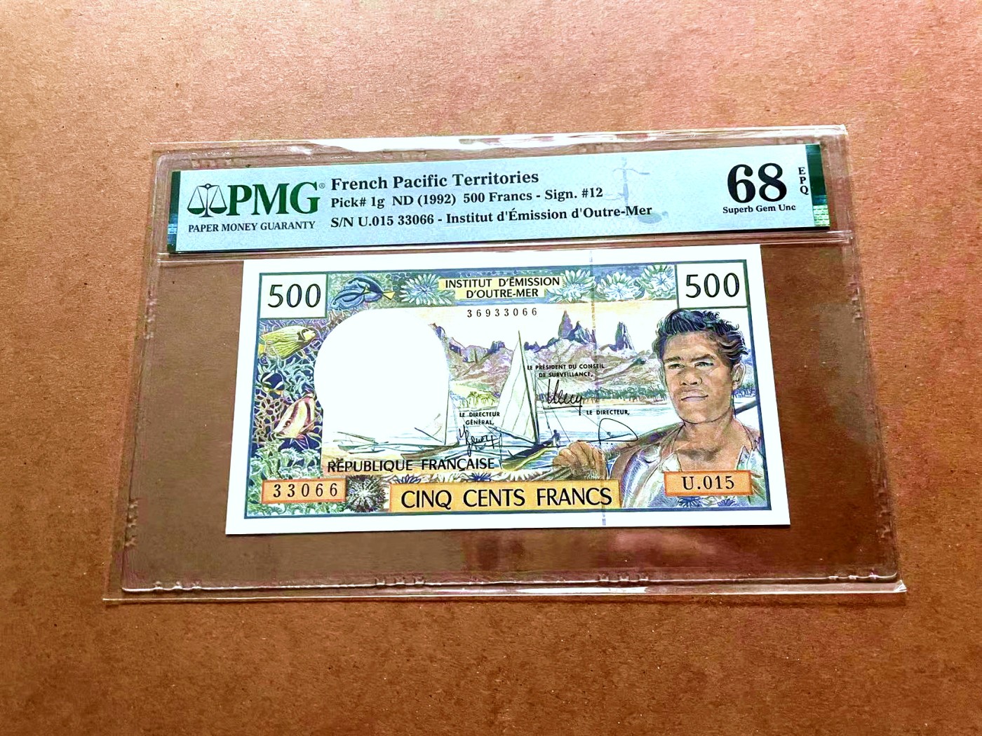 【Blue Auction】✨世界纸币精拍第429期——苍老师专场 PART2 【无47】无法属太平洋 1992年500法郎 PMG68EPQ 超高分