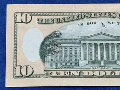 《竞宝斋》第239场-周日，周一 年终拍场 (全场包邮) UNC 全新 未流通 无软折 美国 2013年 新版10美元纸币 尾999豹子号