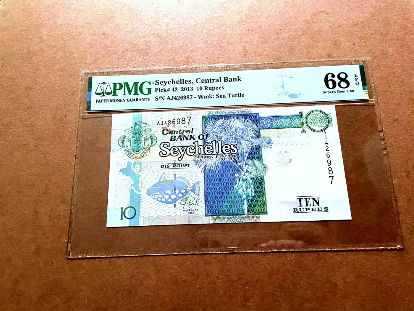 【Blue Auction】✨世界纸币精拍第429期——苍老师专场 PART2 塞舌尔 2013年10卢比 PMG68EPQ 超高分