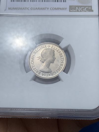 《竞宝斋》第239场-周日，周一 年终拍场 (全场包邮) NGC PF64CAMEO 英国伊丽莎白二世女王幸运六便士 1953年6便士精制镍币