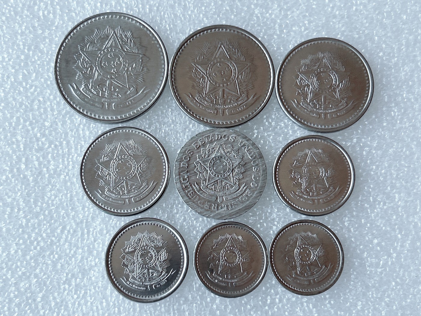 第一海外回流一元起拍收藏 散币专场 第62期 巴西五星徽版不同面值 9枚