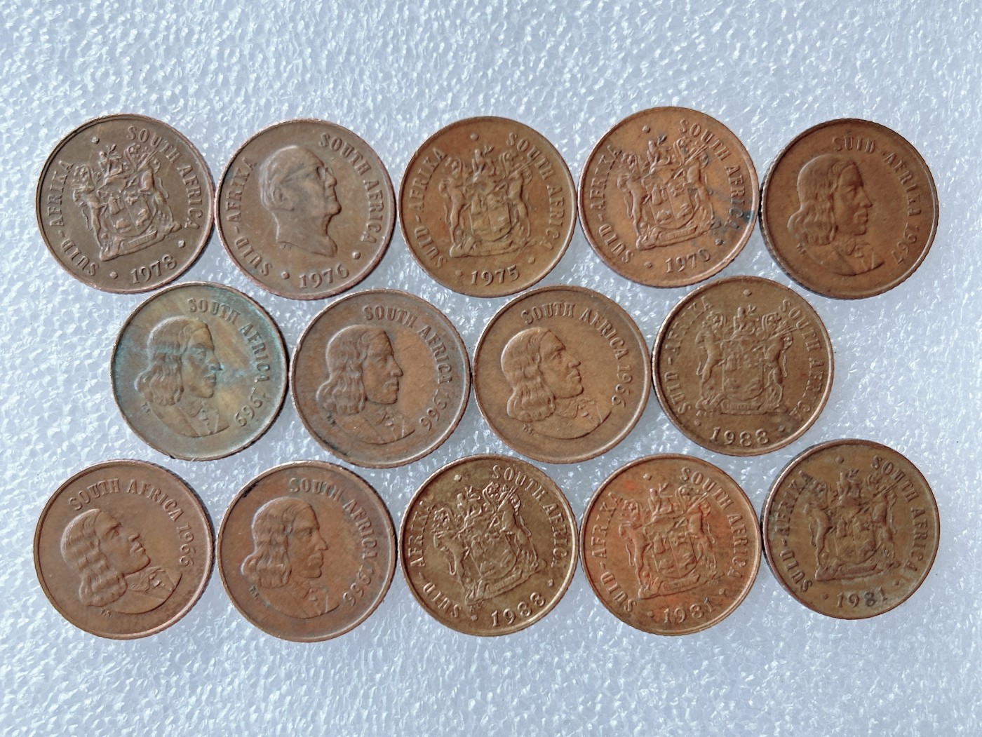 第一海外回流一元起拍收藏 散币专场 第62期 南非1分三个版本 14枚