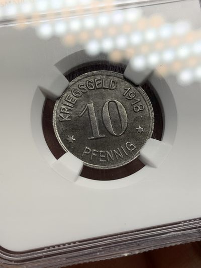 《竞宝斋》第239场-周日，周一 年终拍场 (全场包邮) NGC UNC 德国 德紧 1918 劳班芬克 10芬妮