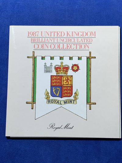 《竞宝斋》第239场-周日，周一 年终拍场 (全场包邮) 英国1987年硬币套装，共7枚