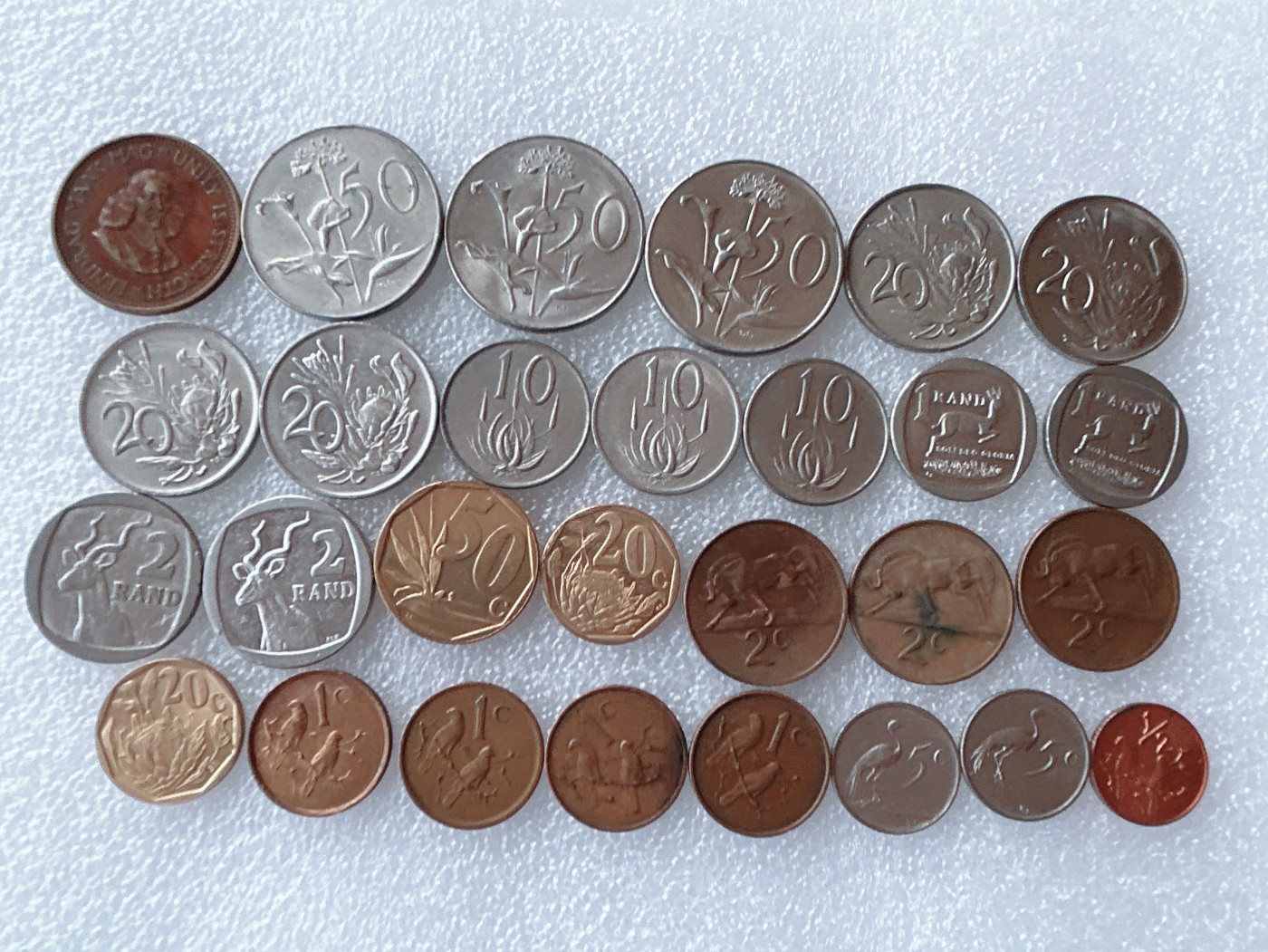第一海外回流一元起拍收藏 散币专场 第62期 南非各个版本硬币 28枚 无重复
