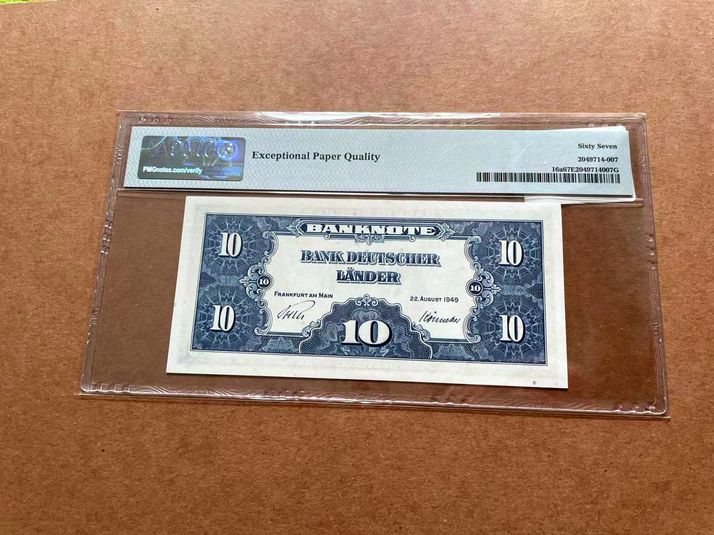 【Blue Auction】✨世界纸币精拍第428期——苍老师专场 PART1 德国 1949年10马克 PMG67EPQ 高分 雕刻精美