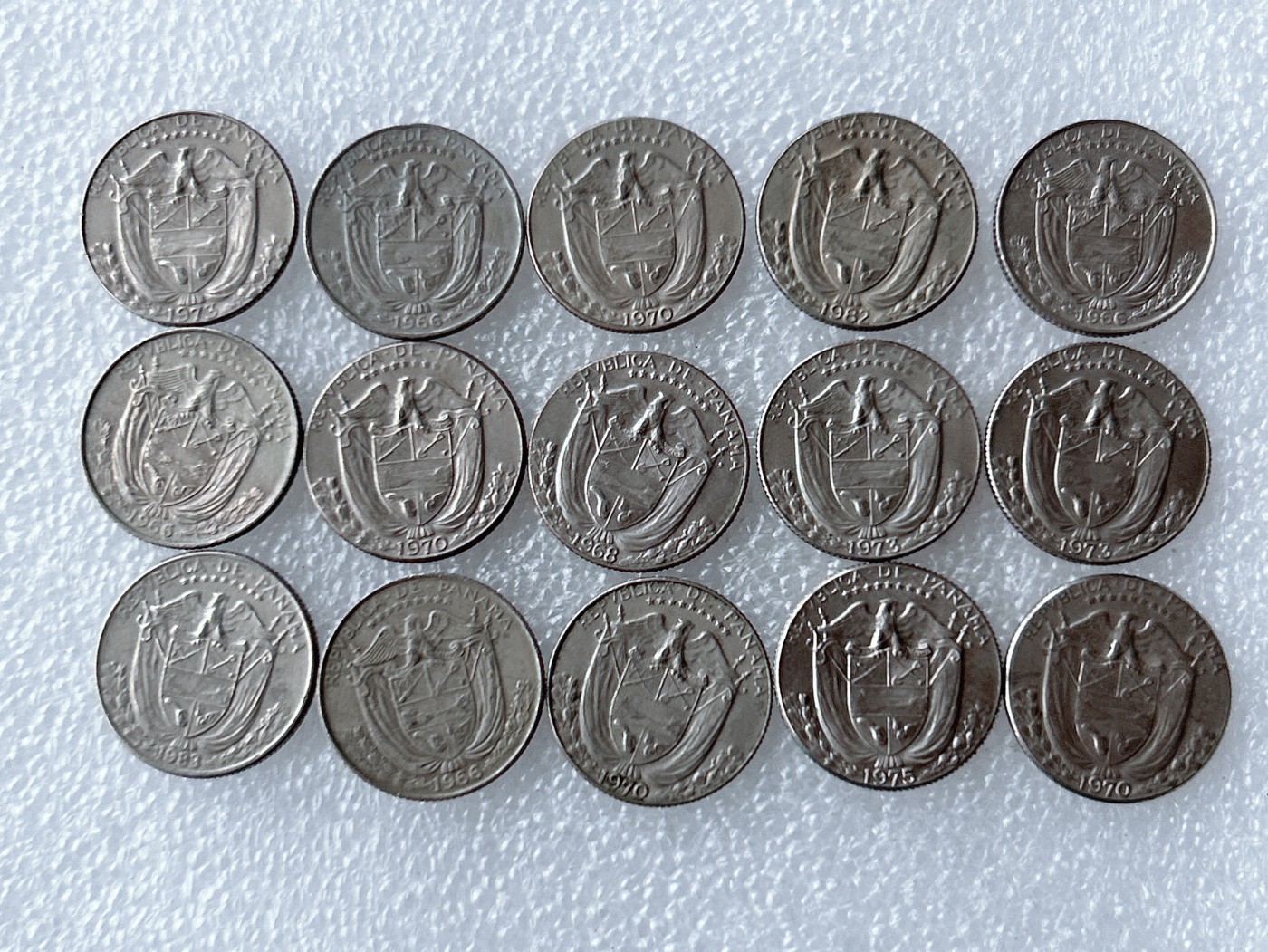 第一海外回流一元起拍收藏 散币专场 第62期 巴拿马1/10巴波亚 15枚