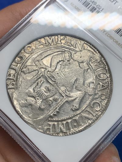 《竞宝斋》第239场-周日，周一 年终拍场 (全场包邮) NGC MS62 尼德兰1648年坎彭市雄狮1L打制银币