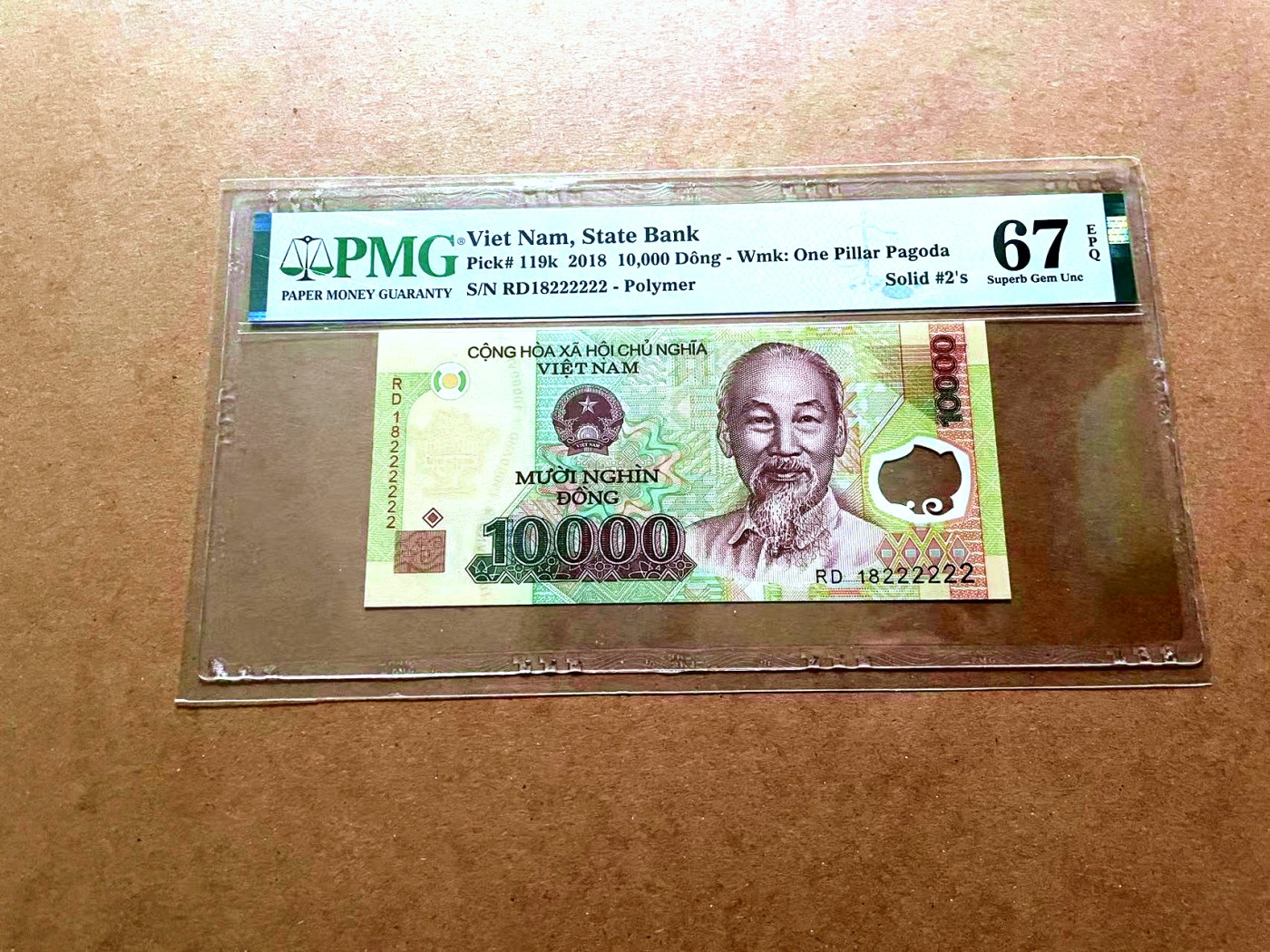 【Blue Auction】✨世界纸币精拍第429期——苍老师专场 PART2 【大象号222222】越南 2018年10000盾 PMG67EPQ 