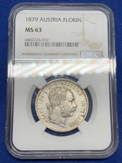 《竞宝斋》第239场-周日，周一 年终拍场 (全场包邮) NGC MS63 奥地利1879年佛洛林银币 转光好品