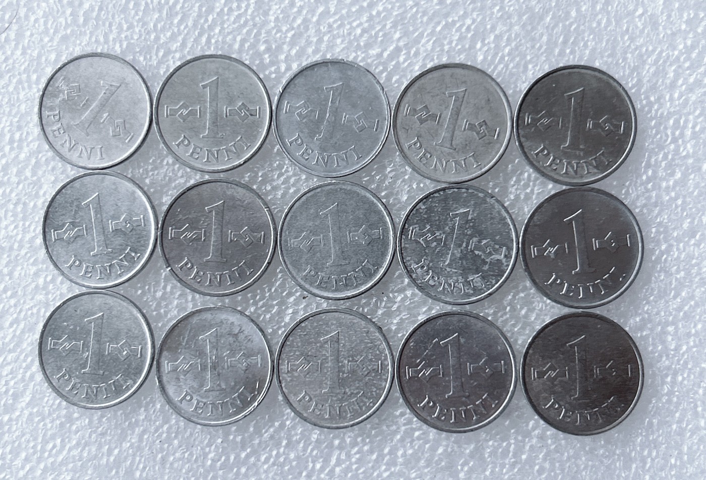 第一海外回流一元起拍收藏 散币专场 第62期 芬兰1芬尼铝币 15枚