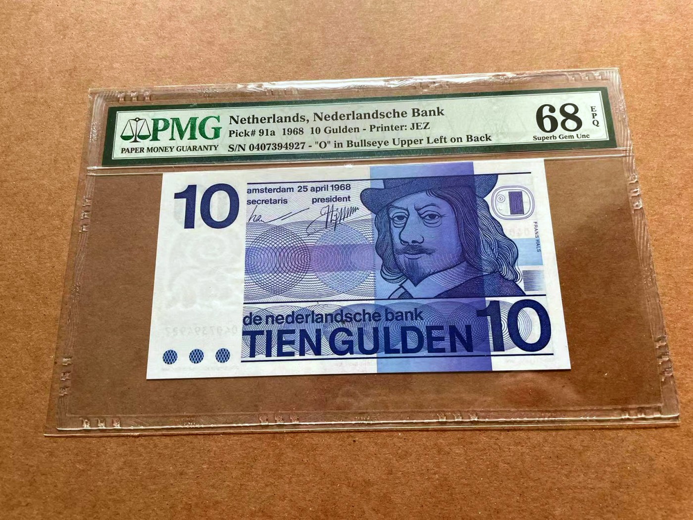 【Blue Auction】✨世界纸币精拍第428期——苍老师专场 PART1 【牛眼版】荷兰 1968年10盾 PMG68EPQ 超高分