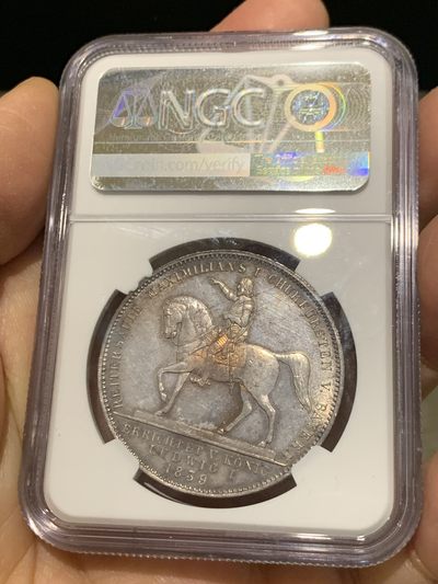 《竞宝斋》第239场-周日，周一 年终拍场 (全场包邮) NGC UNC 德国 1839年 巴伐利亚选帝侯 路德维希一世 2泰勒 大银币 37克的大规格少见品种 包浆底板都很好 性价比来了