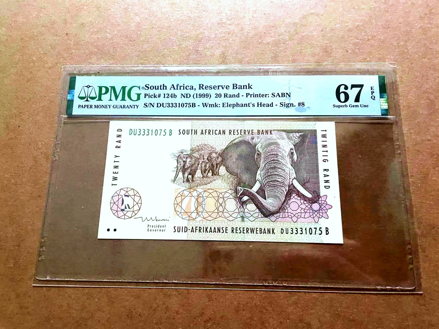 【Blue Auction】✨世界纸币精拍第429期——苍老师专场 PART2  南非 1999年20兰特 PMG67EPQ  高分