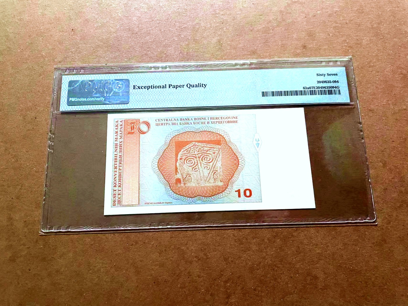 【Blue Auction】✨世界纸币精拍第429期——苍老师专场 PART2 【无47】波黑 1998年10马克 PMG67EPQ  