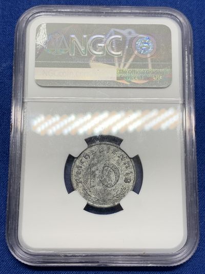 《竞宝斋》第239场-周日，周一 年终拍场 (全场包邮) NGC MS62 1948年德国占领期间10芬尼锌币，俗称“拔毛鹰”，少见品种
