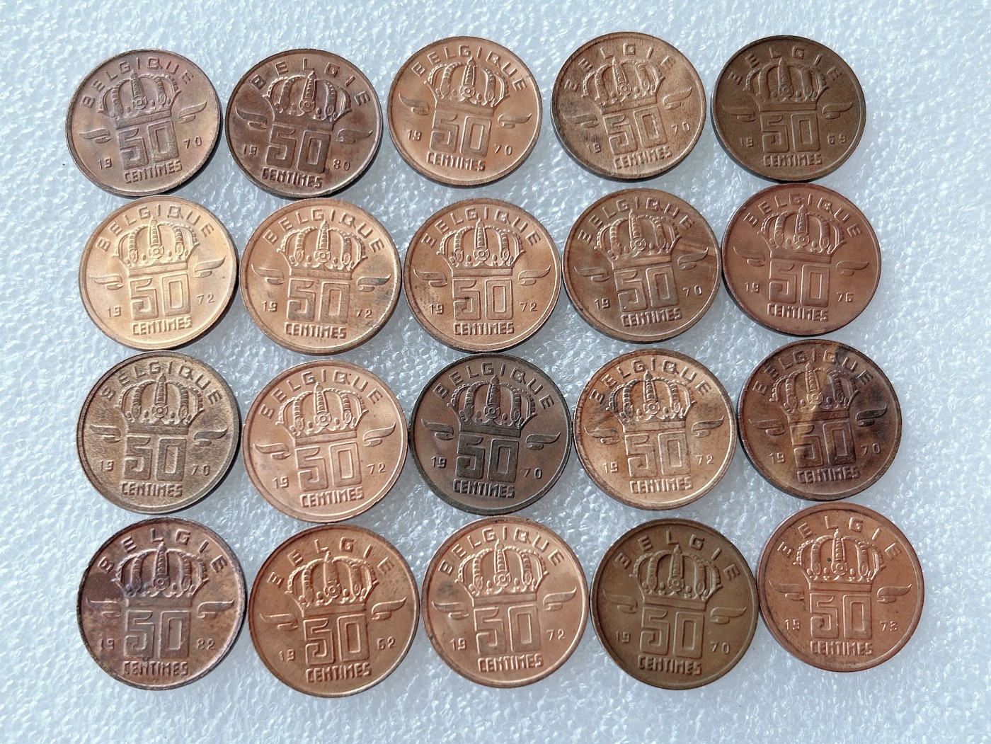 第一海外回流一元起拍收藏 散币专场 第62期 比利时50分铜币 20枚