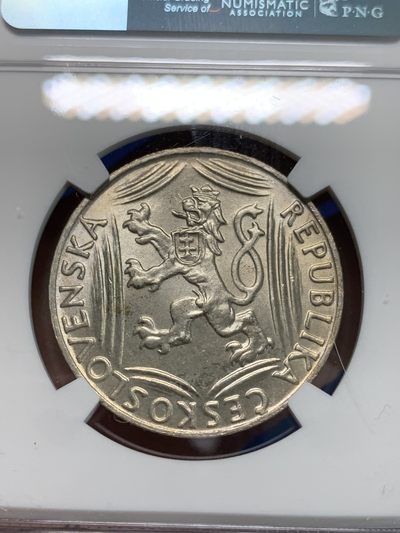 《竞宝斋》第239场-周日，周一 年终拍场 (全场包邮) NGC MS63 捷克斯洛伐克1948年独立30周年纪念100克朗银币