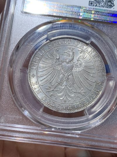 《竞宝斋》第239场-周日，周一 年终拍场 (全场包邮) PCGS-MS65 法兰克福王子议会1863年1泰勒，银光充沛，高分好品。