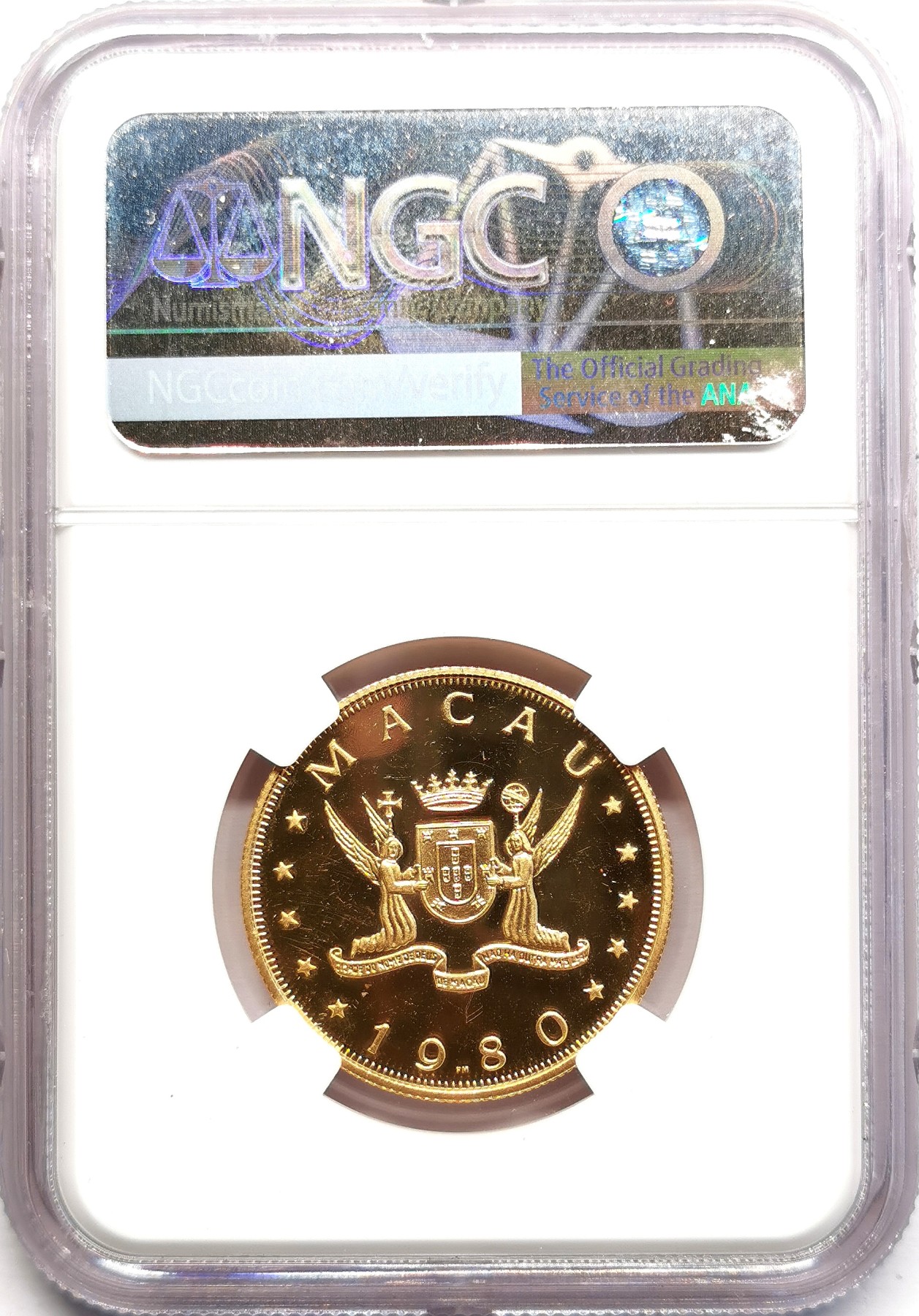 凡希社世界钱币微拍第二百六十期 1980中国澳门壬申猴年俺老孙1000元金币精铸NGC-PF66UC，15.976g 917金，生肖系列币筋！