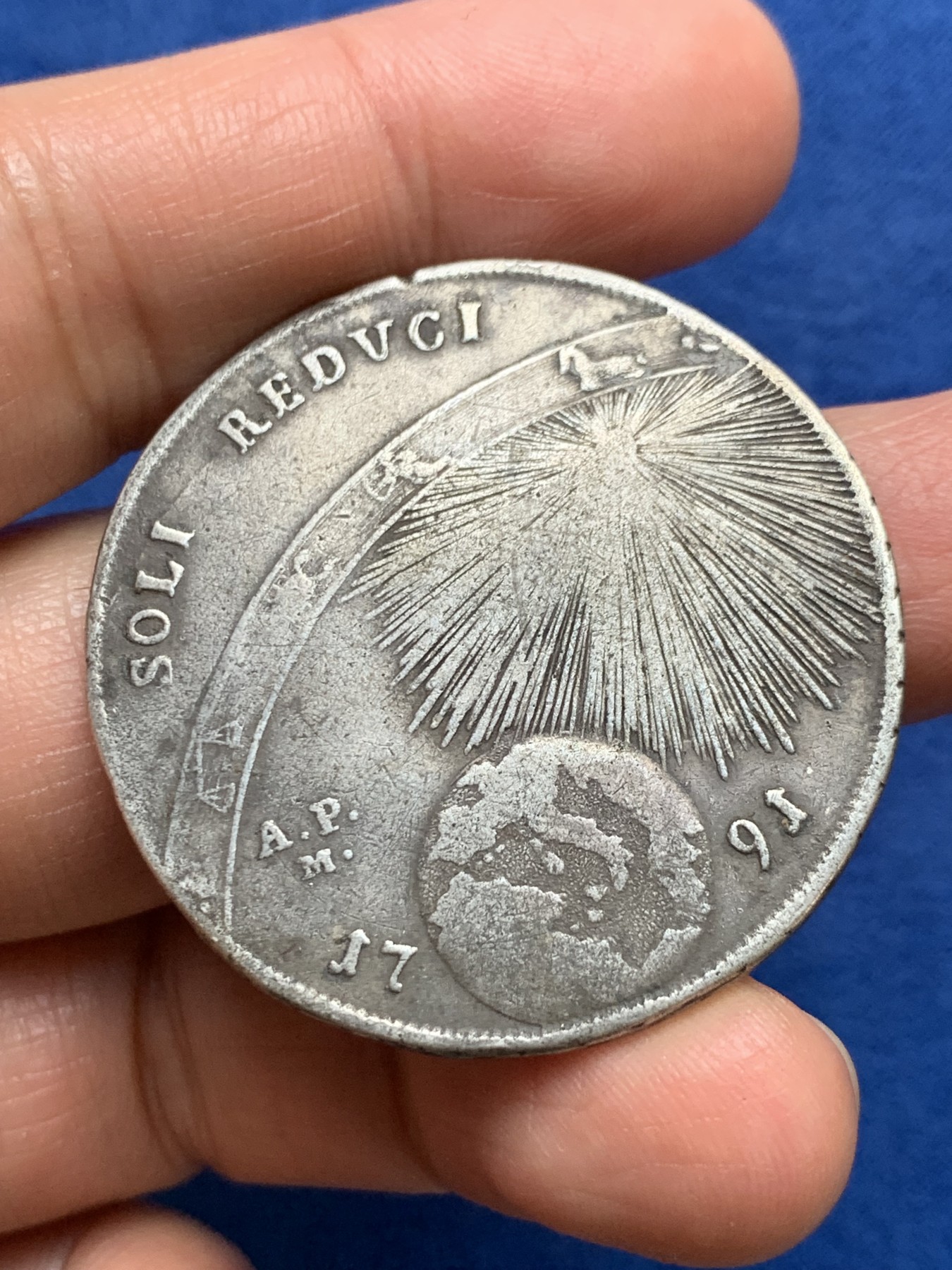 《竞宝斋》第240场-周日，周一 年终尾场 (全场包邮) 1791那不勒斯西西里120G大银币，ST James拍卖58场lot343原物