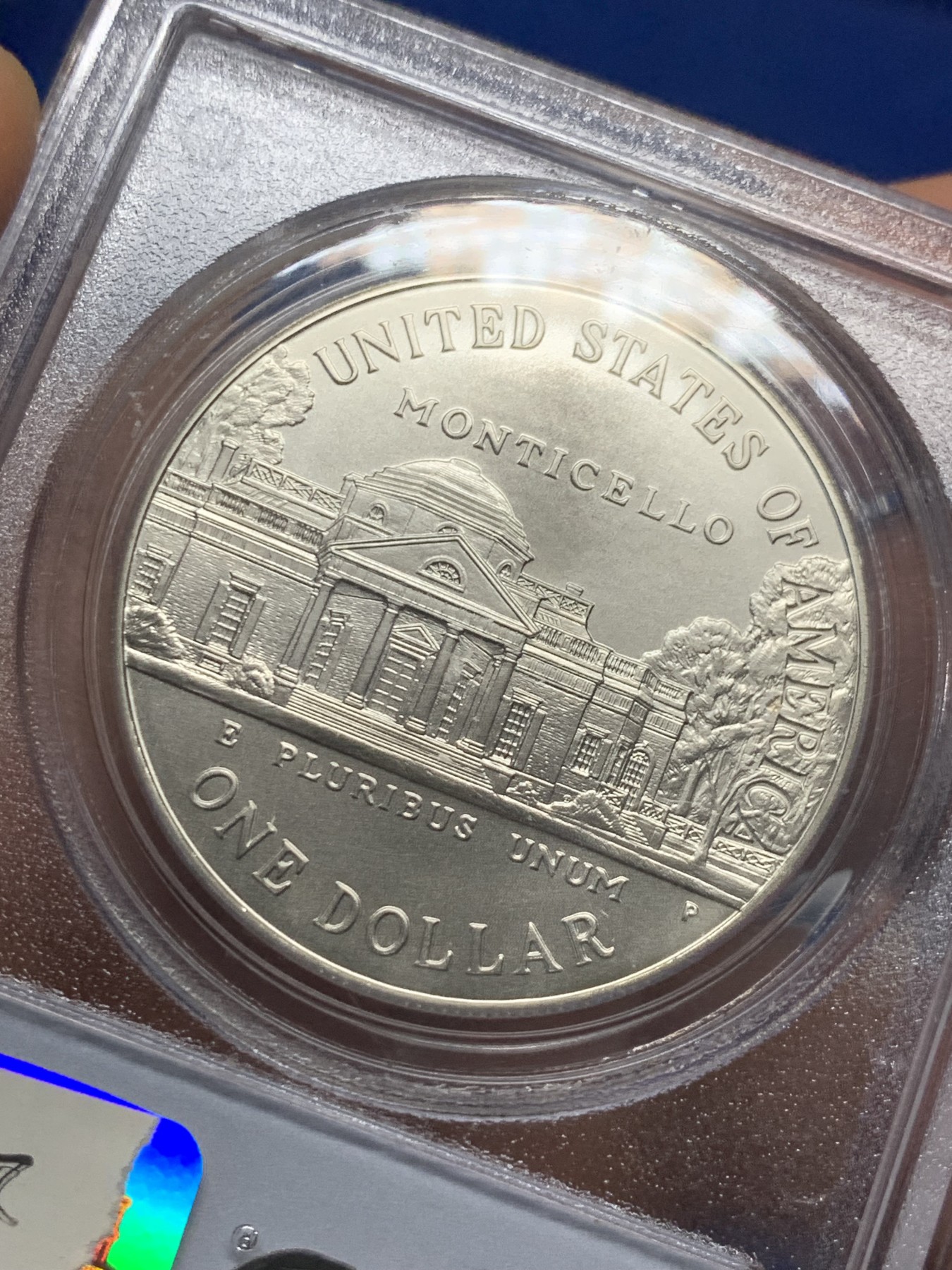 《竞宝斋》第240场-周日，周一 年终尾场 (全场包邮) PCGS MS69 美国1993年托马斯杰斐逊总统诞辰250周年纪念磨砂银币 克劳斯最具历史意义币