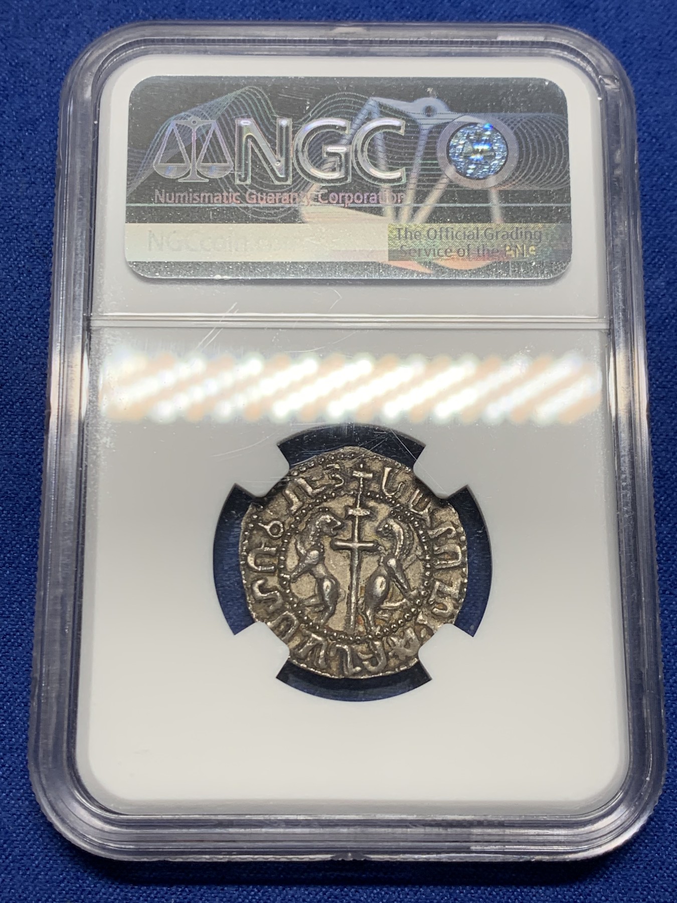 《竞宝斋》第240场-周日，周一 年终尾场 (全场包邮) NGC MS62 亚美尼亚 Levon II 1270-89年 中世纪打制银币