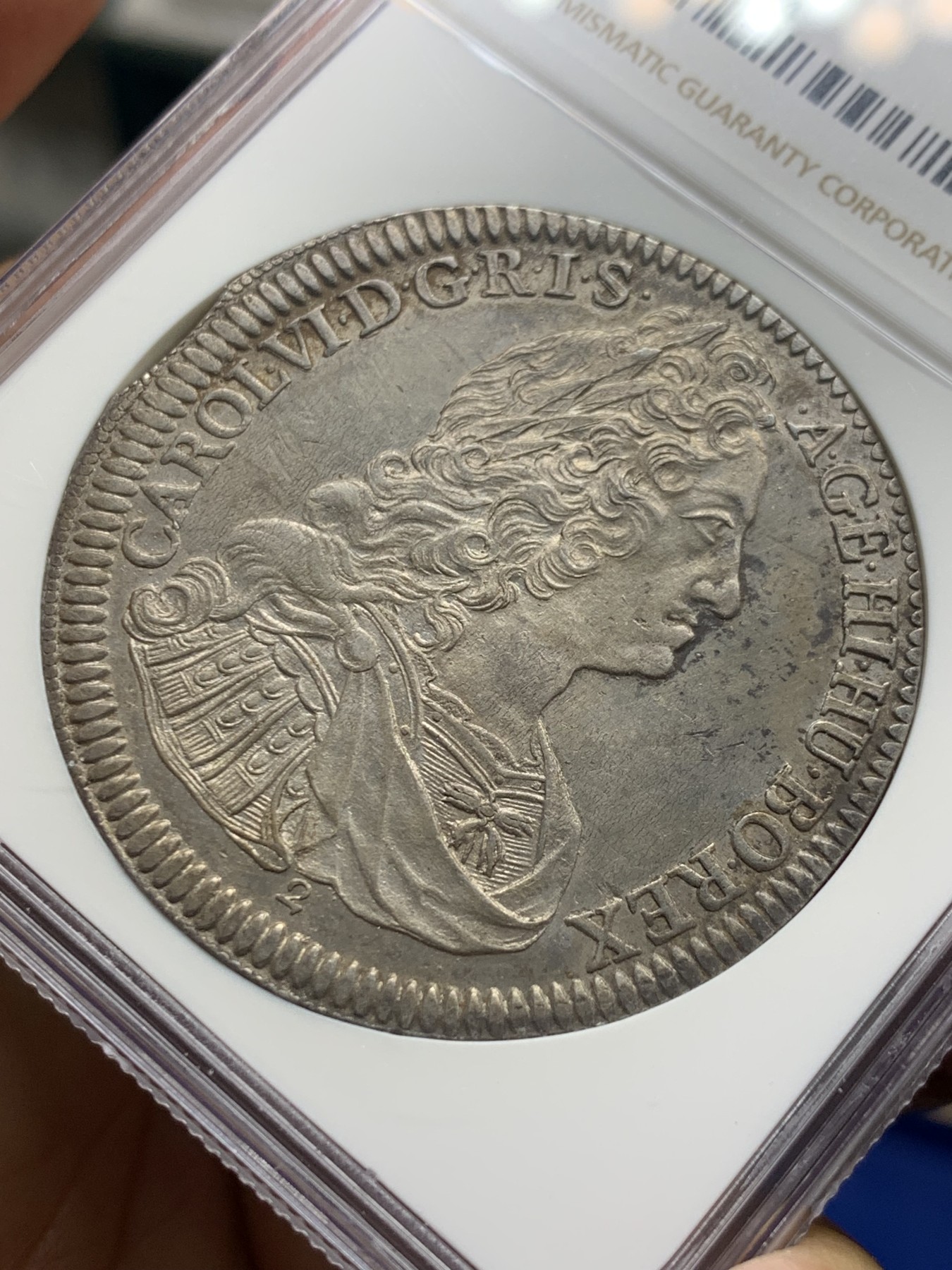 《竞宝斋》第240场-周日，周一 年终尾场 (全场包邮) NGC UNC 神圣罗马帝国奥地利1737年骑字版银币 卡尔六世皇帝老泰勒