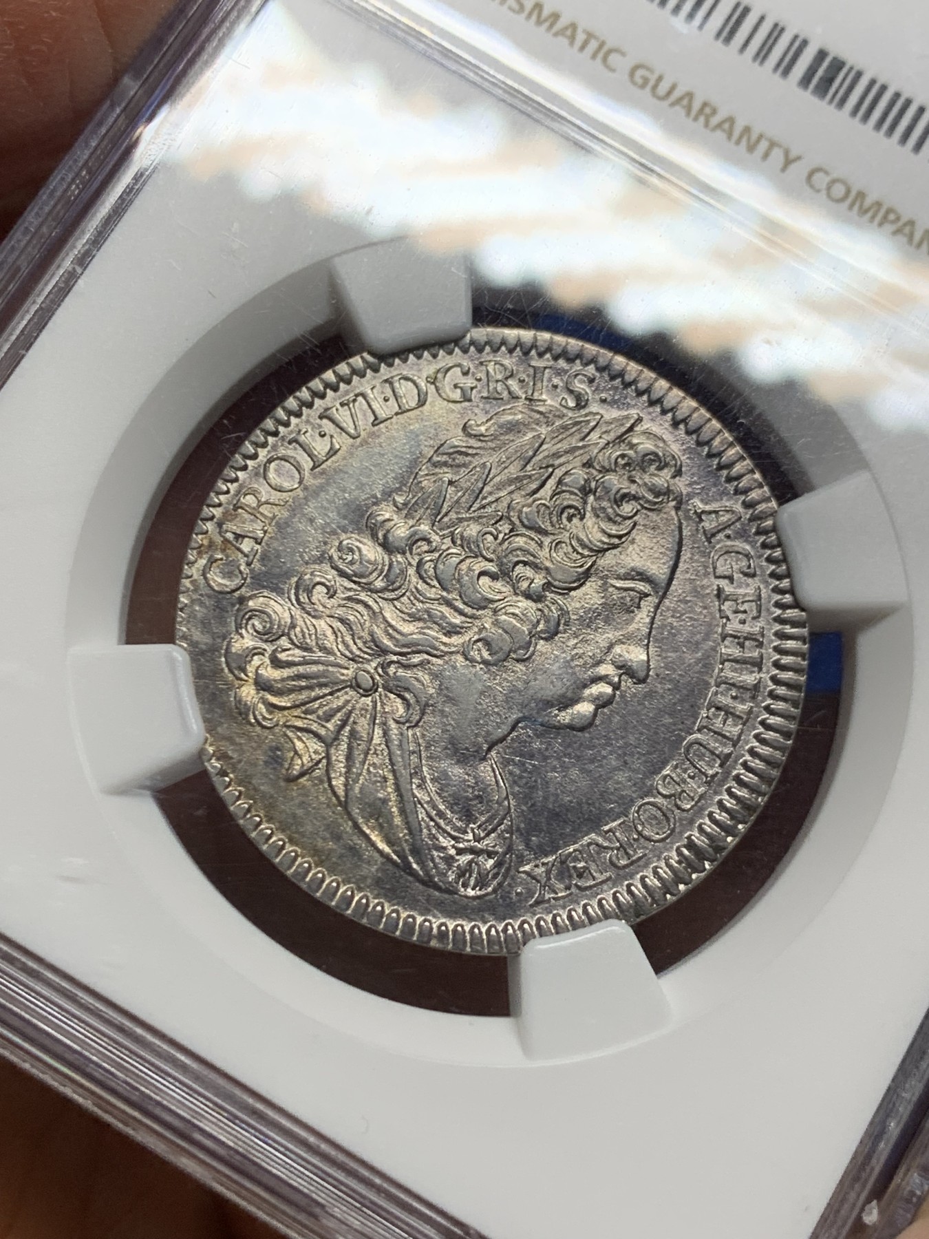 《竞宝斋》第240场-周日，周一 年终尾场 (全场包邮) NGC-MS62 神罗 1740年 卡尔六世 1/4泰勒少见面值 好状态