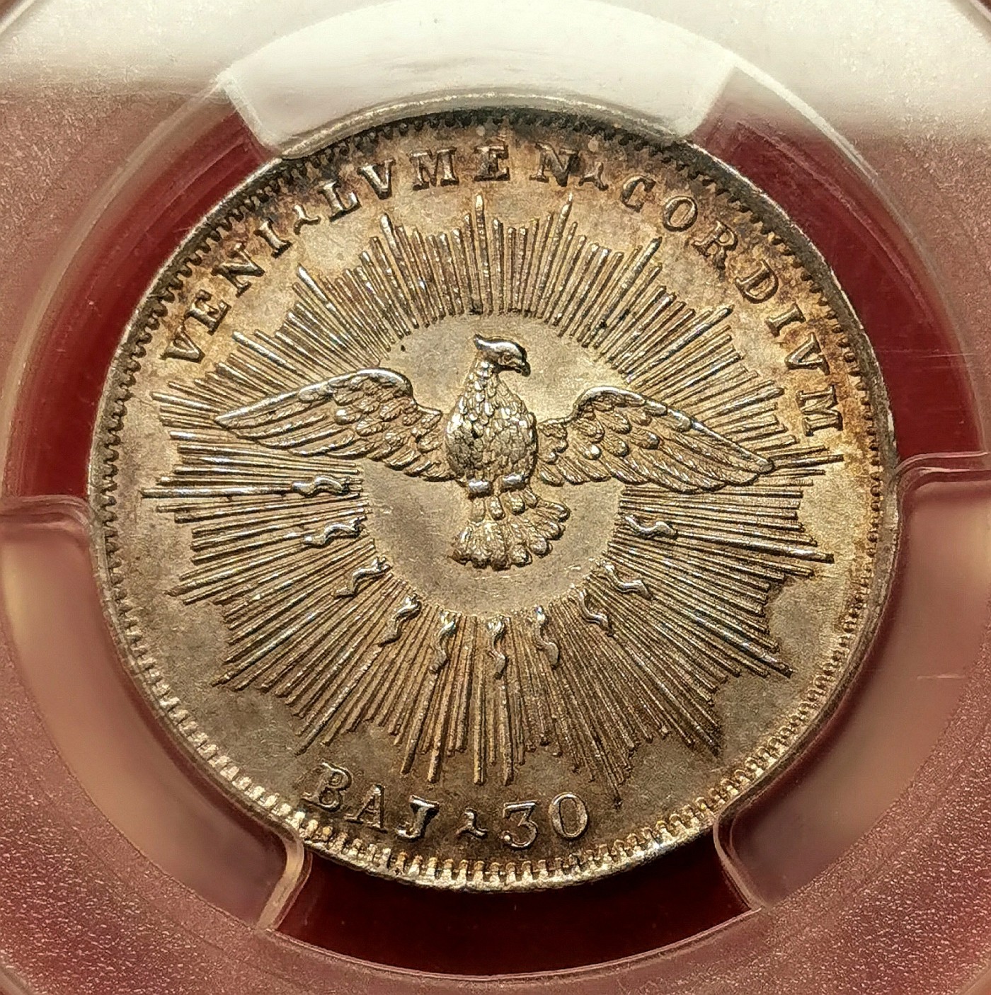 凡希社世界钱币微拍第二百六十期 荐！1830R教皇国教宗缺位30B银币PCGS-MS64 紫罗兰彩，P唯一最高分，2012年同分的拍卖记录已是977美金！