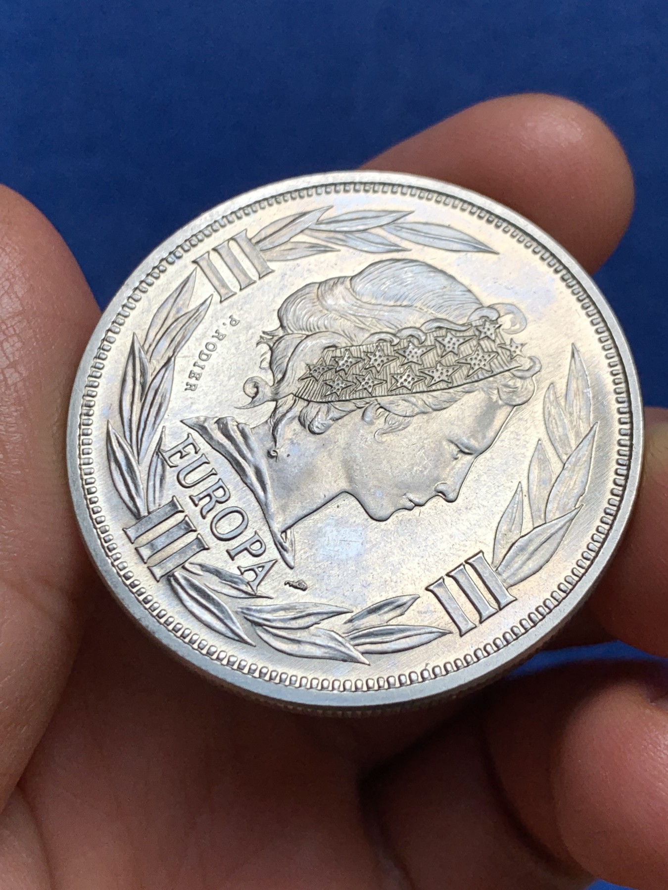 《竞宝斋》第240场-周日，周一 年终尾场 (全场包邮) 法国 1994年 艾古镍币 30.41克 41.1mm