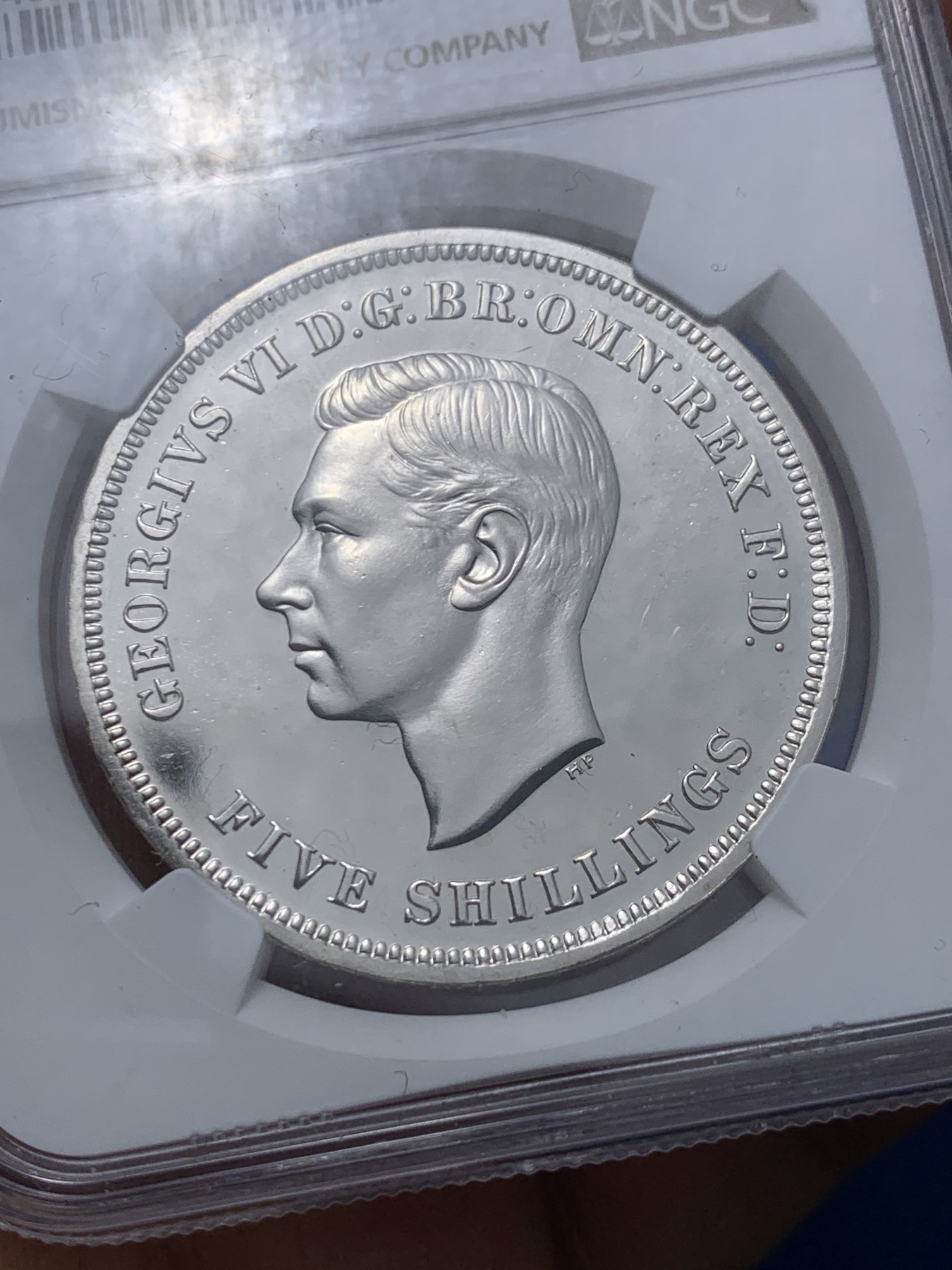 《竞宝斋》第240场-周日，周一 年终尾场 (全场包邮) NGC PL64 英国1951年乔治六世克朗 最后的镍马剑