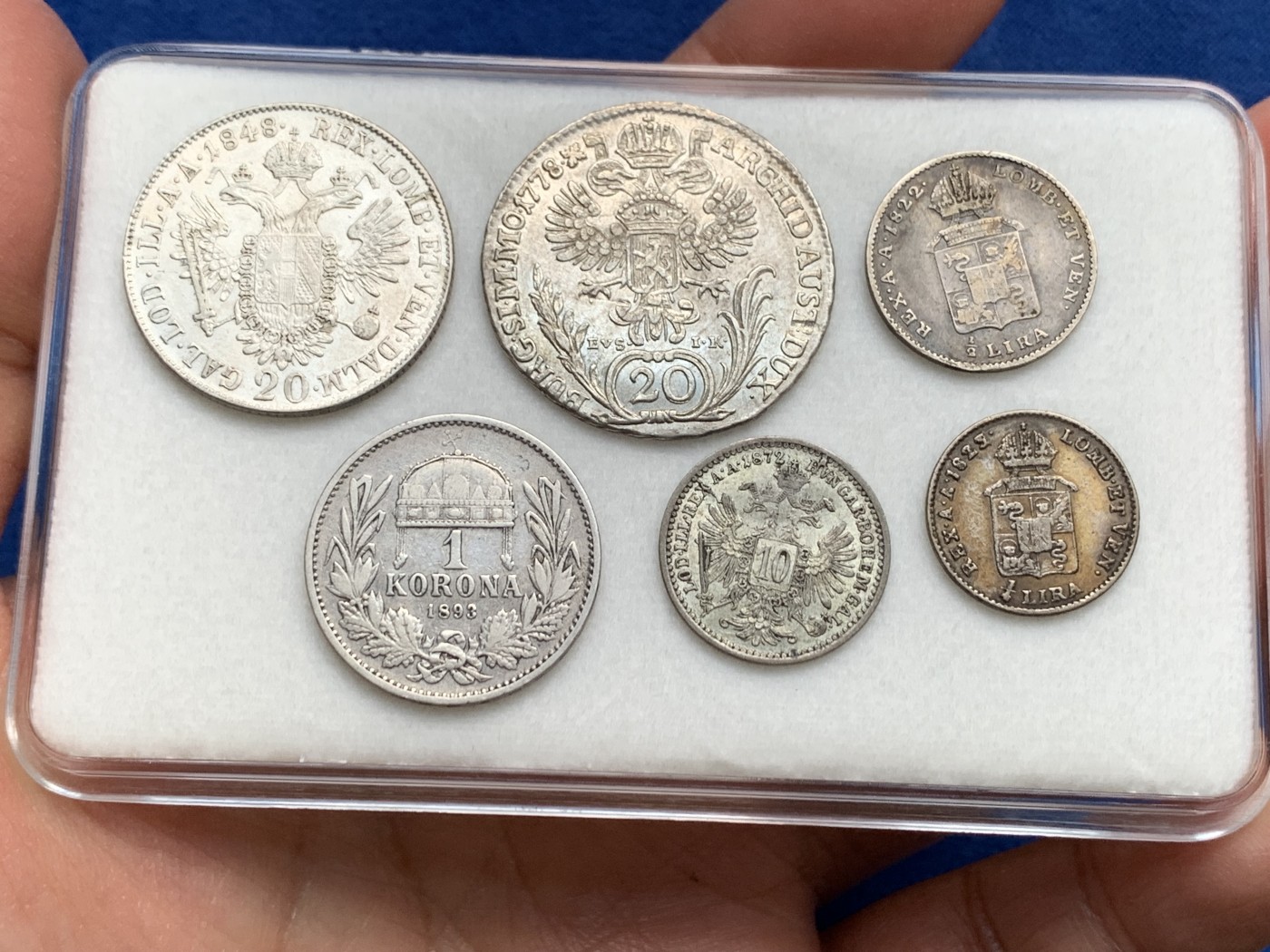 《竞宝斋》第240场-周日，周一 年终尾场 (全场包邮) 6枚一组 神罗、奥匈帝国 银辅币 品相可以 小东西收起来不容易