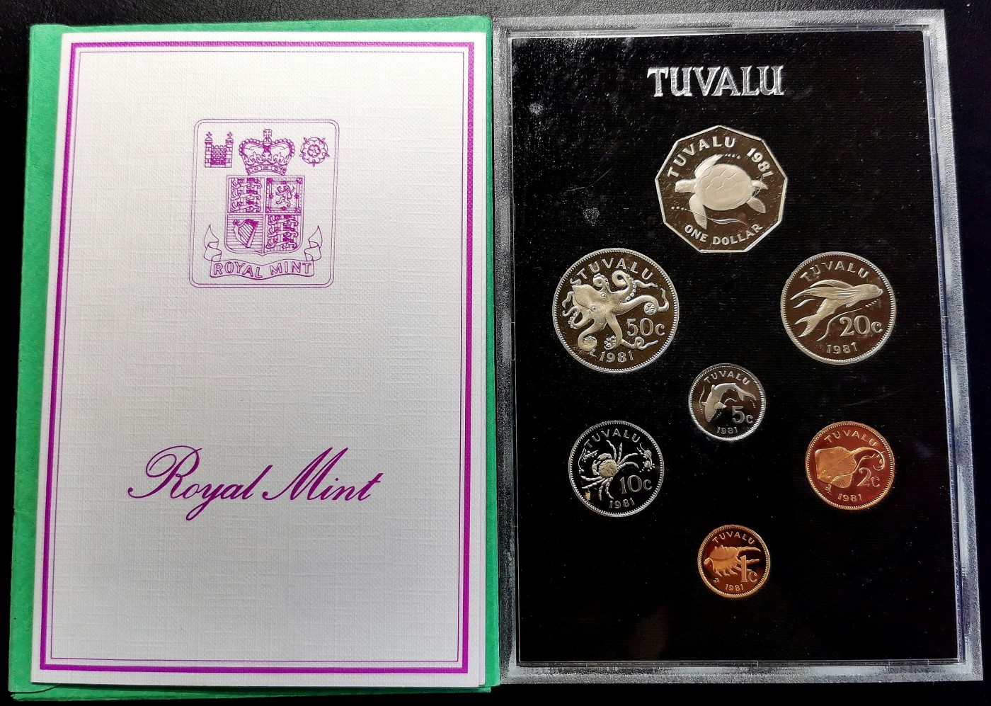 凡希社世界钱币微拍第二百六十期 1981图瓦卢精铸PS原厂塑封附证书！