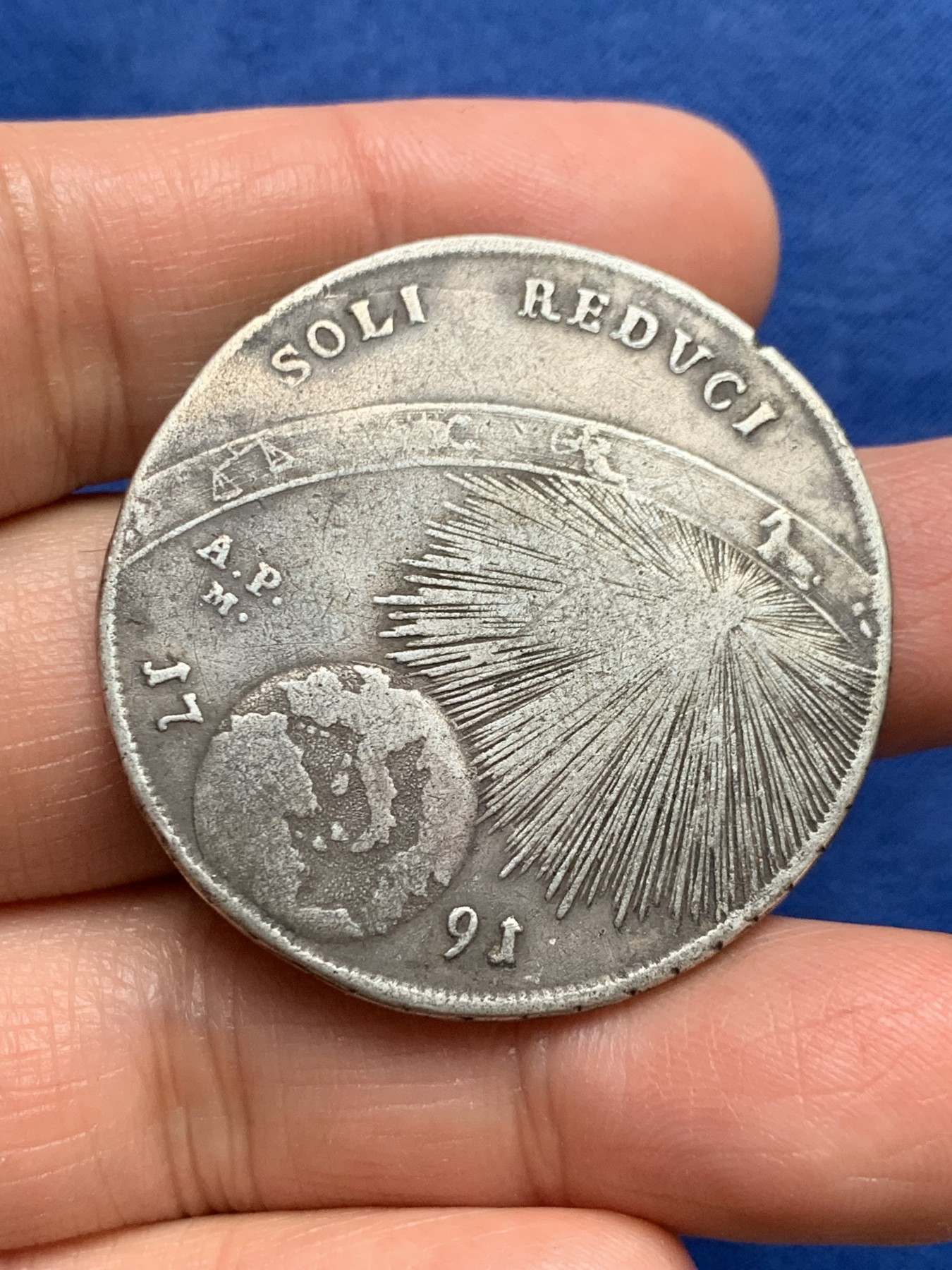 《竞宝斋》第240场-周日，周一 年终尾场 (全场包邮) 1791那不勒斯西西里120G大银币，ST James拍卖58场lot343原物