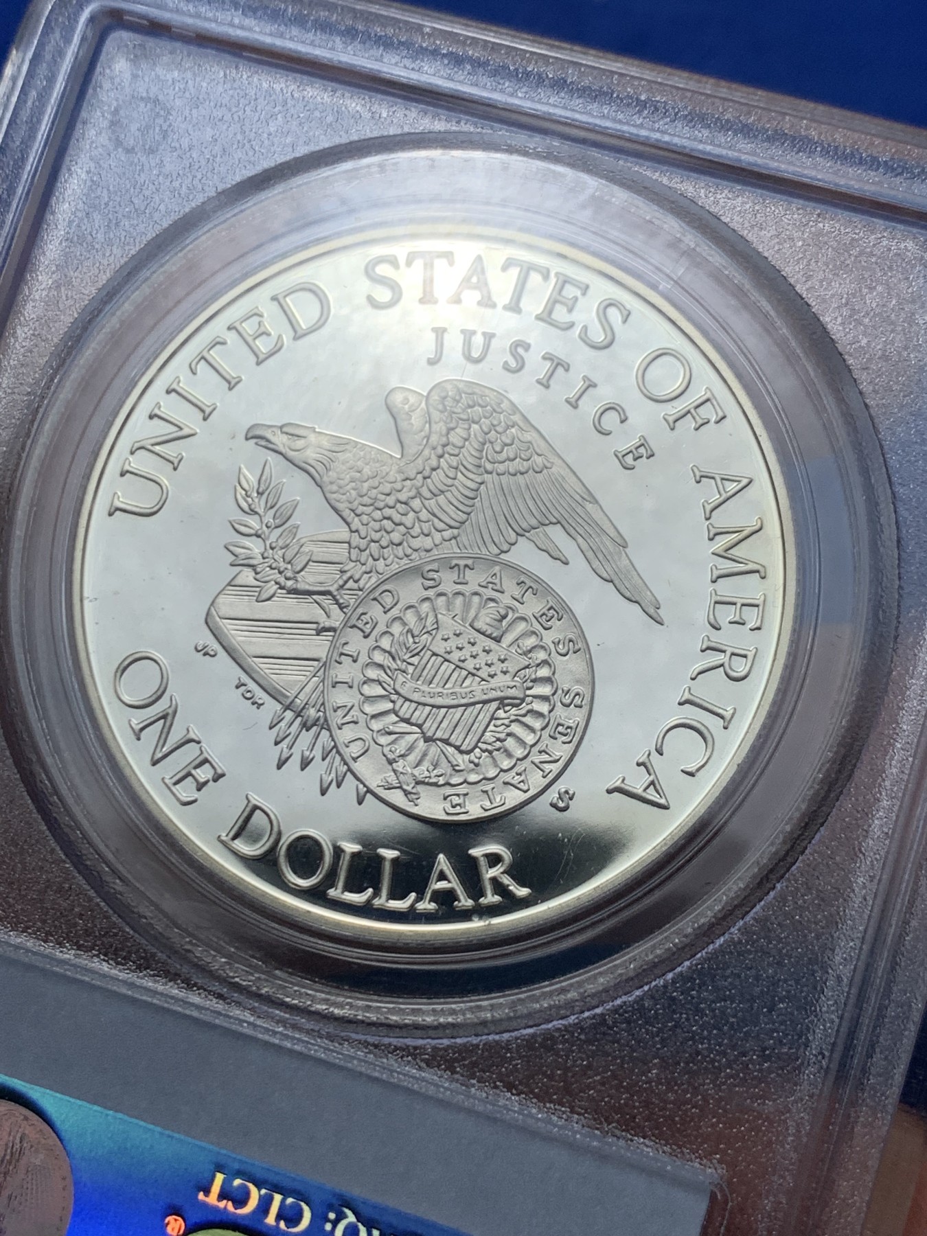 《竞宝斋》第240场-周日，周一 年终尾场 (全场包邮) PCGS PR69DCAM 美国1998罗比特肯尼迪司法部长纪念精制银币 肯尼迪总统的弟弟 第一个被刺杀的总统候选人