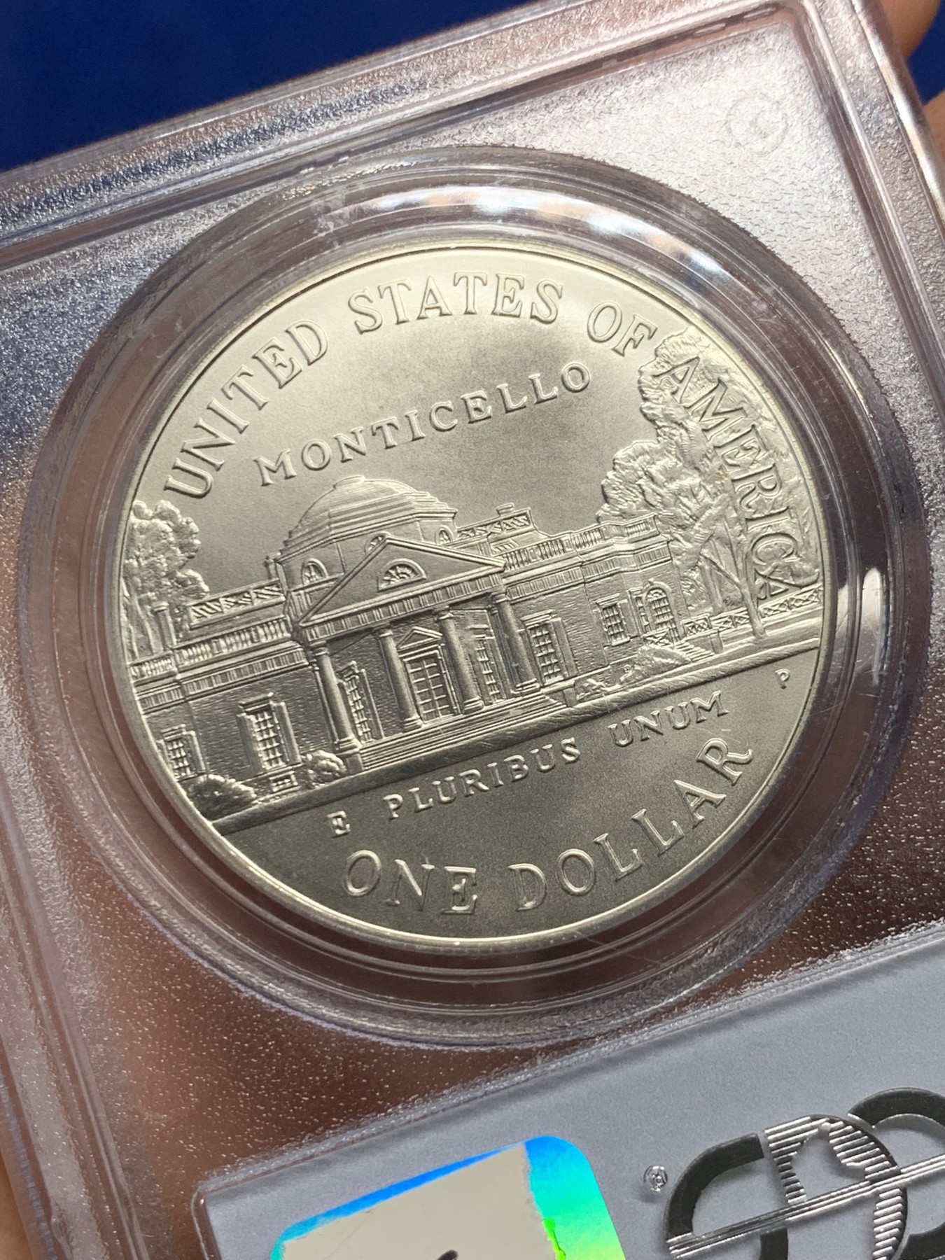 《竞宝斋》第240场-周日，周一 年终尾场 (全场包邮) PCGS MS69 美国1993年托马斯杰斐逊总统诞辰250周年纪念磨砂银币 克劳斯最具历史意义币