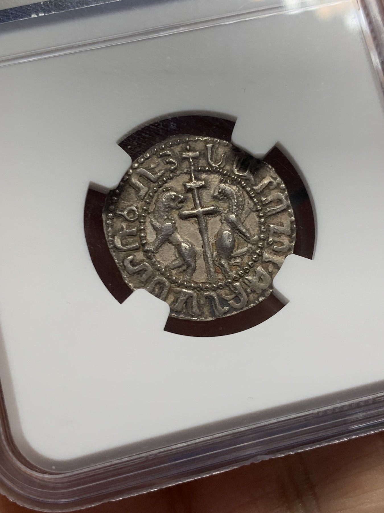 《竞宝斋》第240场-周日，周一 年终尾场 (全场包邮) NGC MS62 亚美尼亚 Levon II 1270-89年 中世纪打制银币