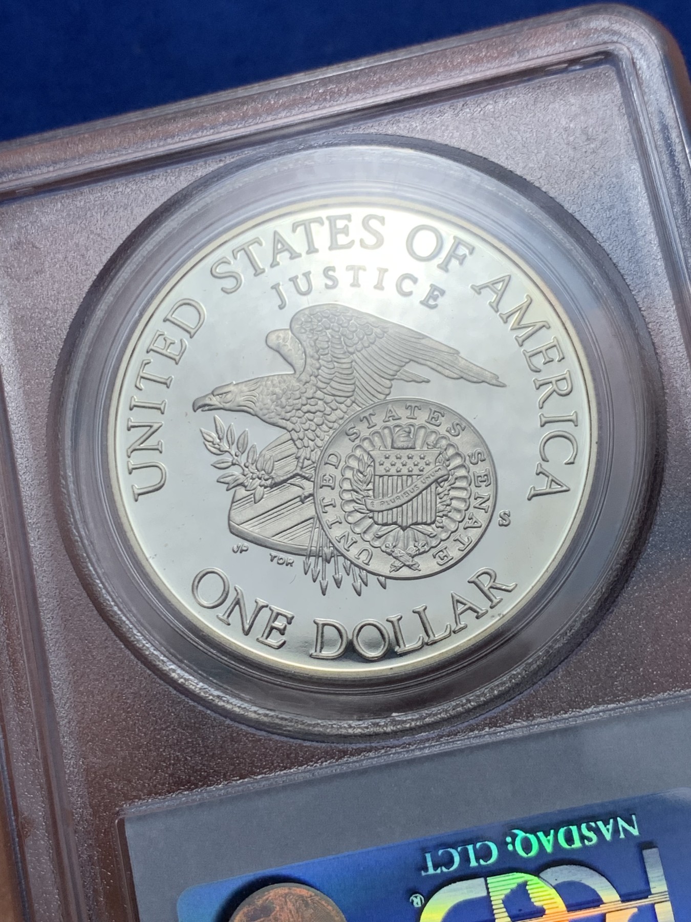 《竞宝斋》第240场-周日，周一 年终尾场 (全场包邮) PCGS PR69DCAM 美国1998罗比特肯尼迪司法部长纪念精制银币 肯尼迪总统的弟弟 第一个被刺杀的总统候选人