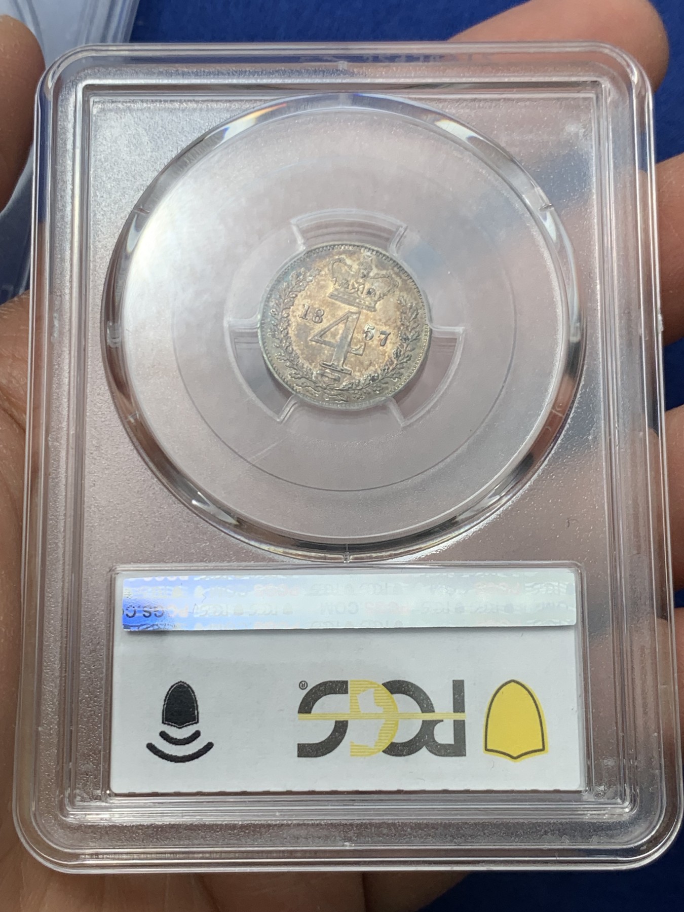 《竞宝斋》第240场-周日，周一 年终尾场 (全场包邮) 4枚一组 PCGS PL63-67 英国1857小维早期濯足币，1D+2D+3D+4D面值，顶级分数PL状态，附送原盒传承有序