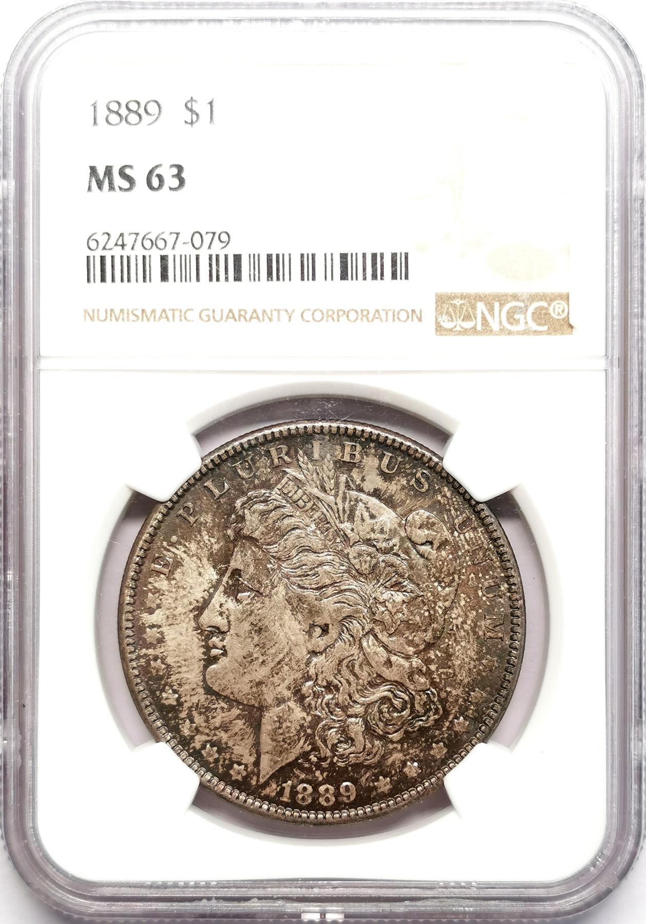 凡希社世界钱币微拍第二百六十期 1889美国摩根壹元大银NGC-MS63