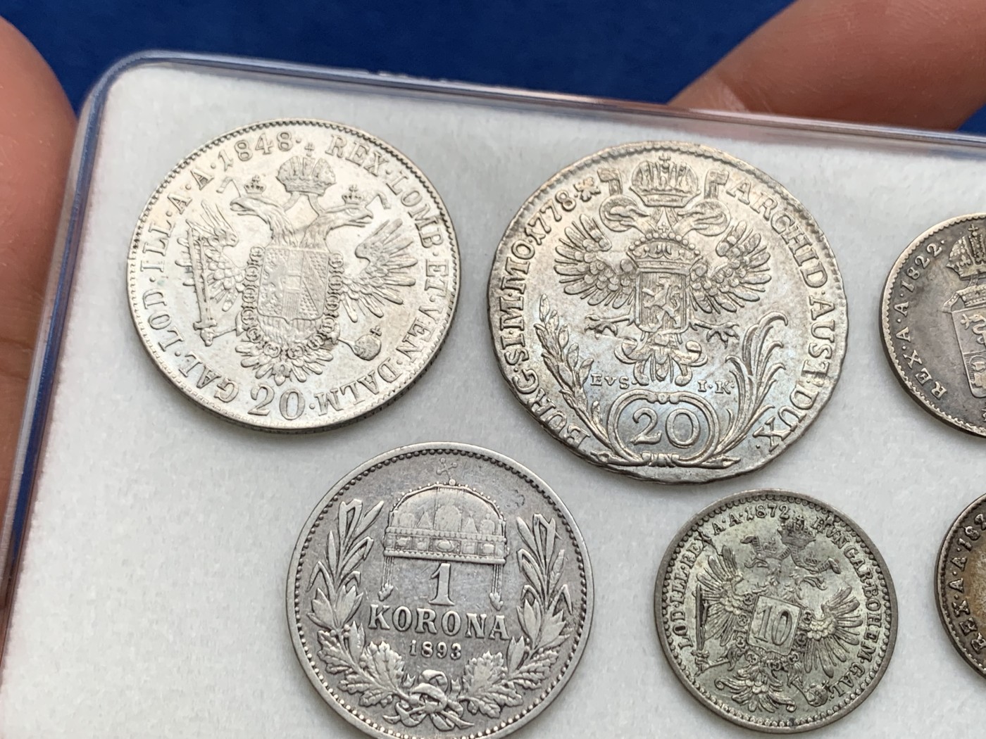 《竞宝斋》第240场-周日，周一 年终尾场 (全场包邮) 6枚一组 神罗、奥匈帝国 银辅币 品相可以 小东西收起来不容易