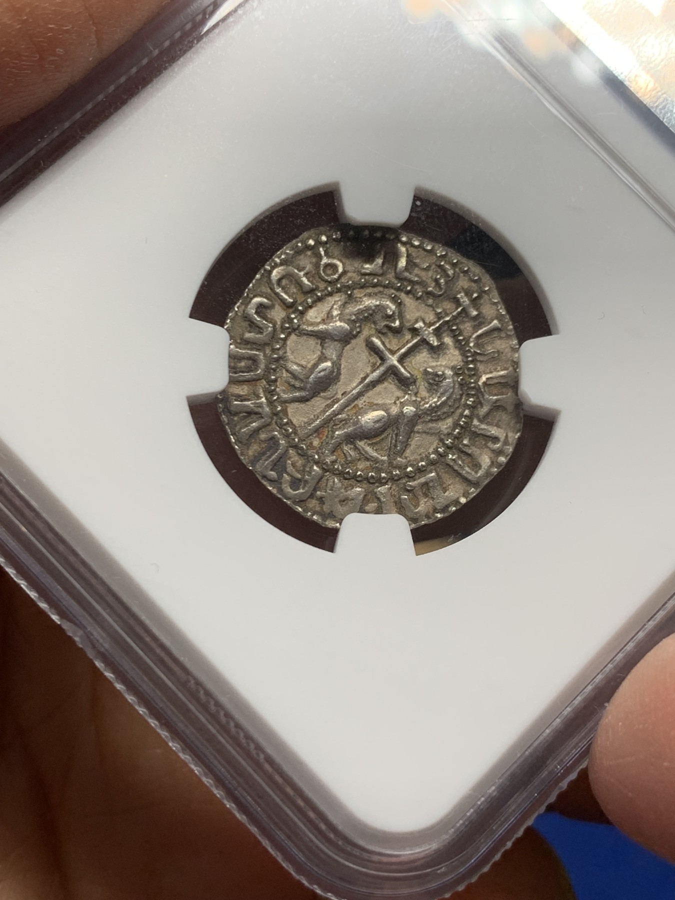 《竞宝斋》第240场-周日，周一 年终尾场 (全场包邮) NGC MS62 亚美尼亚 Levon II 1270-89年 中世纪打制银币