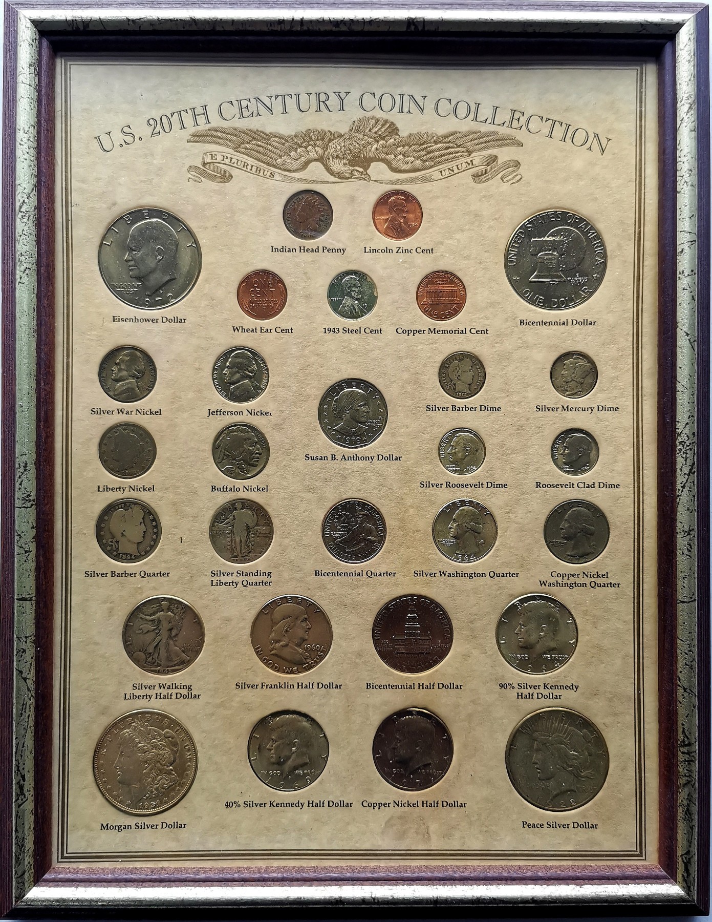 凡希社世界钱币微拍第二百六十期 二十世纪美国硬币集锦镜框装裱