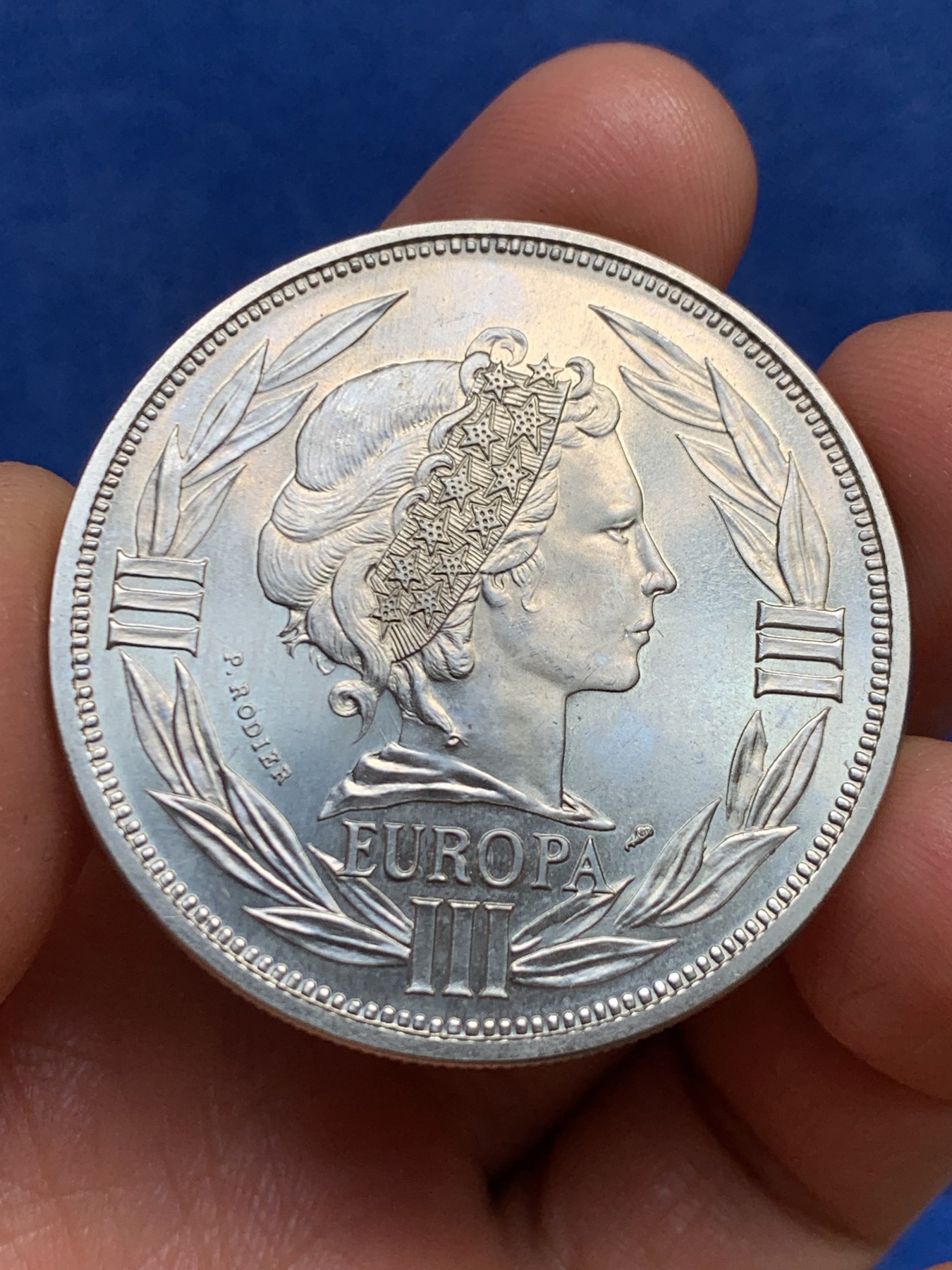 《竞宝斋》第240场-周日，周一 年终尾场 (全场包邮) 法国 1994年 艾古镍币 30.41克 41.1mm